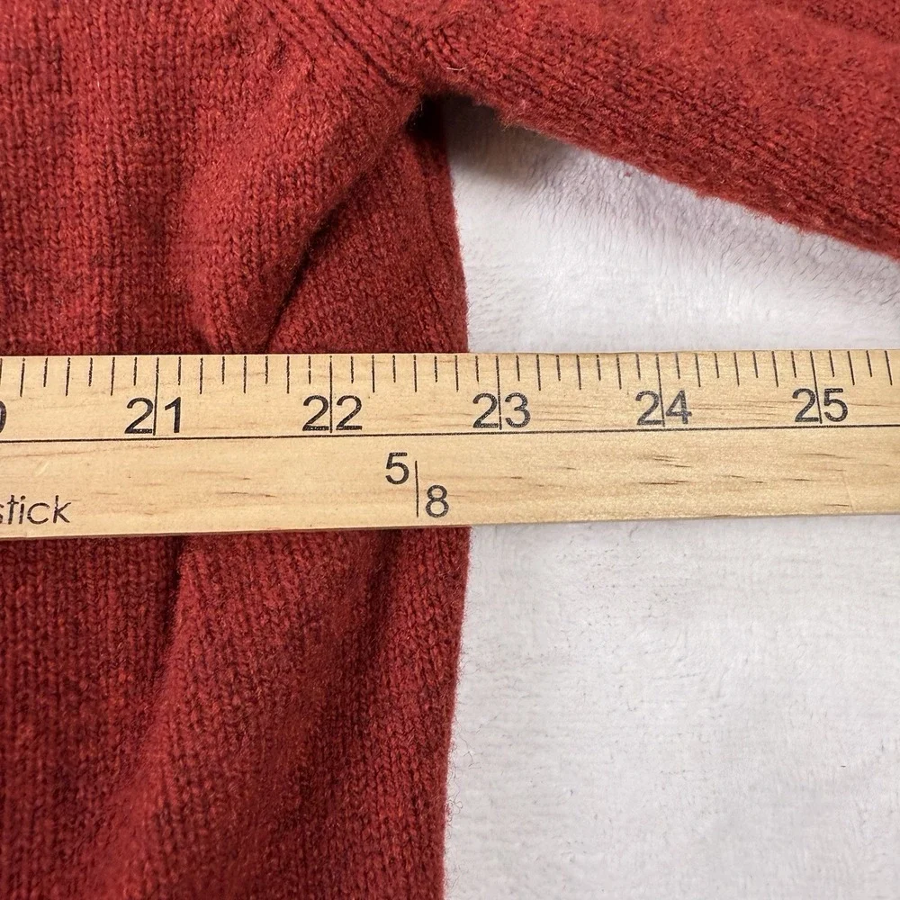 J. Crew Sweater 1/4 Zip Lambswool Mens‎ XLT Burnt Orange Red Classic Mock Neck